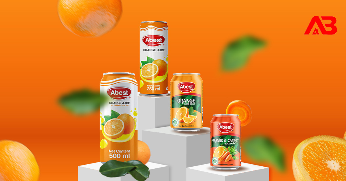 Các loại nước giải khát hương cam đóng lon do A&B Vietnam chế biến và phân phối quốc tế